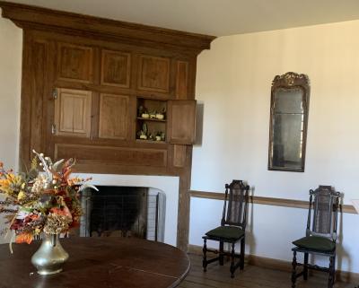2nd floor fireplace and corner cupboard